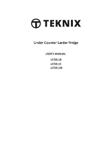 Handleiding Teknix UC50L1W Vriezer