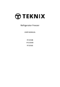 Handleiding Teknix FF1550W Koel-vries combinatie