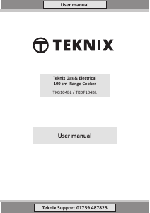 Handleiding Teknix TKG104BL Fornuis