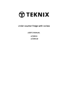 Handleiding Teknix UC50R1W Vriezer