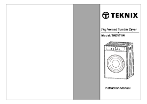 Manual Teknix TKDV71W Dryer
