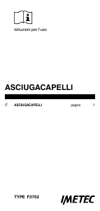 Manuale Imetec F3702 Asciugacapelli