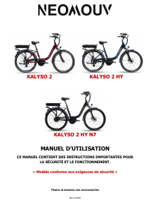 Mode d’emploi Neomouv Kalyso 2 HY N7 Vélo électrique