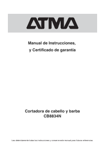Manual de uso Atma CB8834N Cortapelos