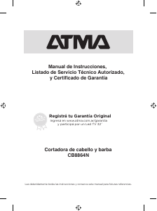 Manual de uso Atma CB8864N Cortapelos