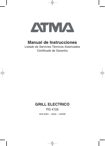 Manual de uso Atma PG4720EF Grill de contacto