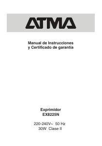 Manual de uso Atma EX8225N Exprimidor de cítricos