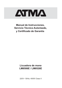 Manual de uso Atma LM8506E Batidora