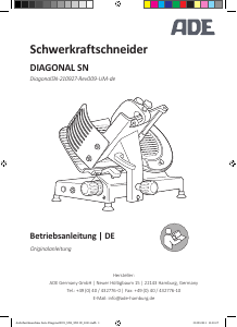 Bedienungsanleitung ADE Diagonal SN2 Allesschneider