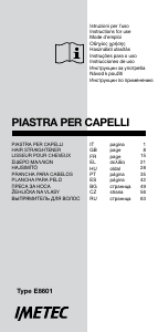 Manuale Imetec E8601 Piastra per capelli