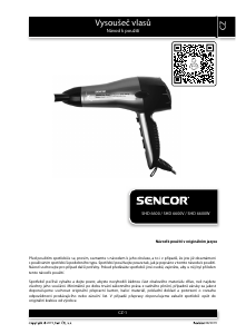 Manuál Sencor SHD 6600 Vlasový vysoušeč
