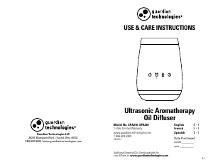 Mode d’emploi PureGuardian SPA210 Diffuseur d'arôme