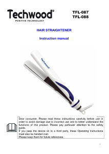 Manual Techwood TFL-088 Hair Straightener