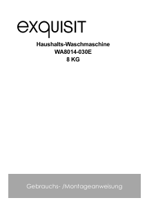 Bedienungsanleitung Exquisit WA 8014-030E Waschmaschine