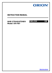Manual Orion OR-FI07 Hair Straightener