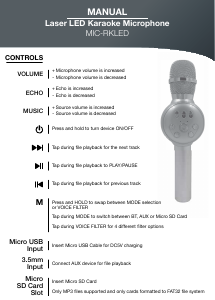 Manual Laser MIC-RKLED-RGD Karaoke Set