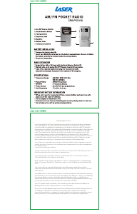 Manual Laser SPK-PR1018 Radio