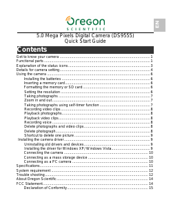 Manual Oregon DS9555 Digital Camera