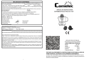 Manual Comelec EX1007 Citrus Juicer