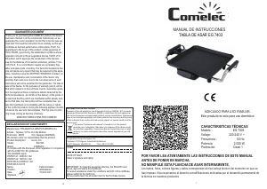 Manual de uso Comelec EG7403 Parrilla de mesa