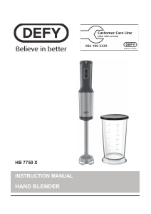 Manual Defy HB7750X Hand Blender