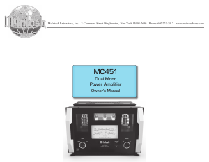 Manual McIntosh MC-451 Amplifier