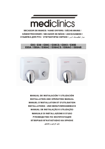 Manuale Mediclinics E88B Saniflow Asciugamani automatico