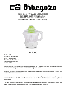 Manual Orbegozo EP 2000 Espremedor de citrinos