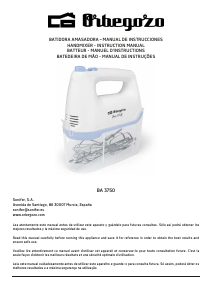 Manual de uso Orbegozo BA 3750 Batidora de varillas