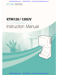 Handleiding Air Towel KTM-120UV Handendroger