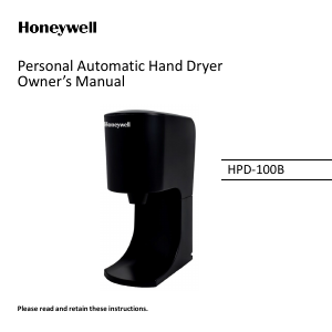 Handleiding Honeywell HPD-100B Handendroger