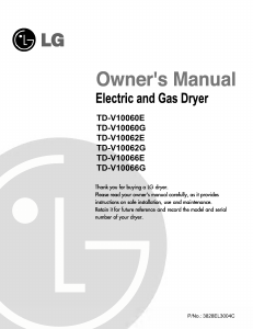 Manual de uso LG TD-V10062G Secadora