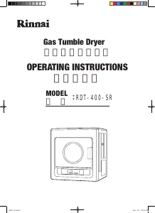 Handleiding Rinnai RDT-400-SR Wasdroger
