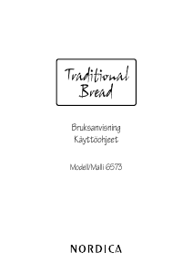 Bruksanvisning OBH Nordica 6573 Traditional Bread Brødmaskin