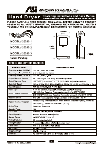 Manual ASI 20200-1 Hand Dryer