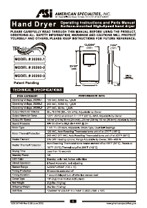 Manual ASI 20200-2 Hand Dryer