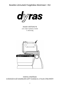 Manual Dyras HM753ALP-B Hand Mixer