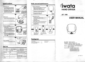 Manual Iwata JET-M6 Hand Dryer