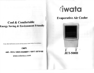 Handleiding Iwata JET-500H Ventilator