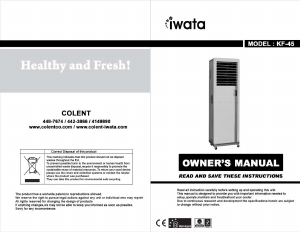 Handleiding Iwata KF-45 Ventilator