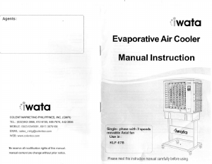 Manual Iwata KLF-07B Fan