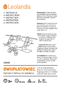 Mode d’emploi Leolandia L01032 Double Decker Plane Puzzle 3D