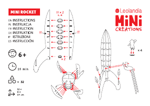 Manual Leolandia M00031 Mini Rocket 3D Puzzle