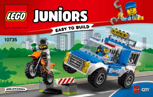 Manual Lego set 10735 Juniors Camião da polícia em perseguição