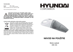Manuál Hyundai HVC 310 Ruční vysavač