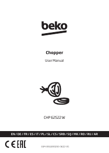 Manuale BEKO CHP 62522 W Tritatutto