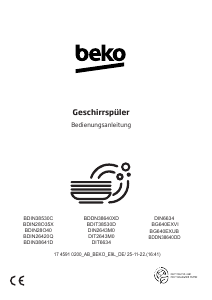 Bedienungsanleitung BEKO BDDN38640DD Geschirrspüler