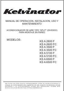 Manual de uso Kelvinator KSA2600F Aire acondicionado