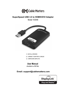 Manual Cable Matters 103046 SuperSpeed HDMI Adapter