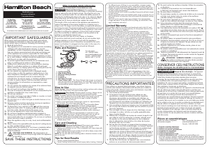 Manual de uso Hamilton Beach 25409 Grill de contacto
